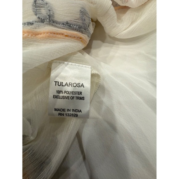 Tularosa Size Small White Sheer Embroidered Boho Sleeveless Dress - Picture 4 of 5